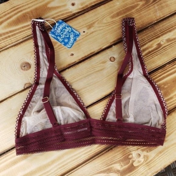 (S) Free People Wine Alia Lace Floral Br - Picture 5 of 5